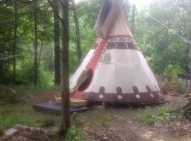 Unique and Off-The-Grid Tipi Rental on Chloe's Lake in Saugerties, New York, hotel v destinaci Woodstock
